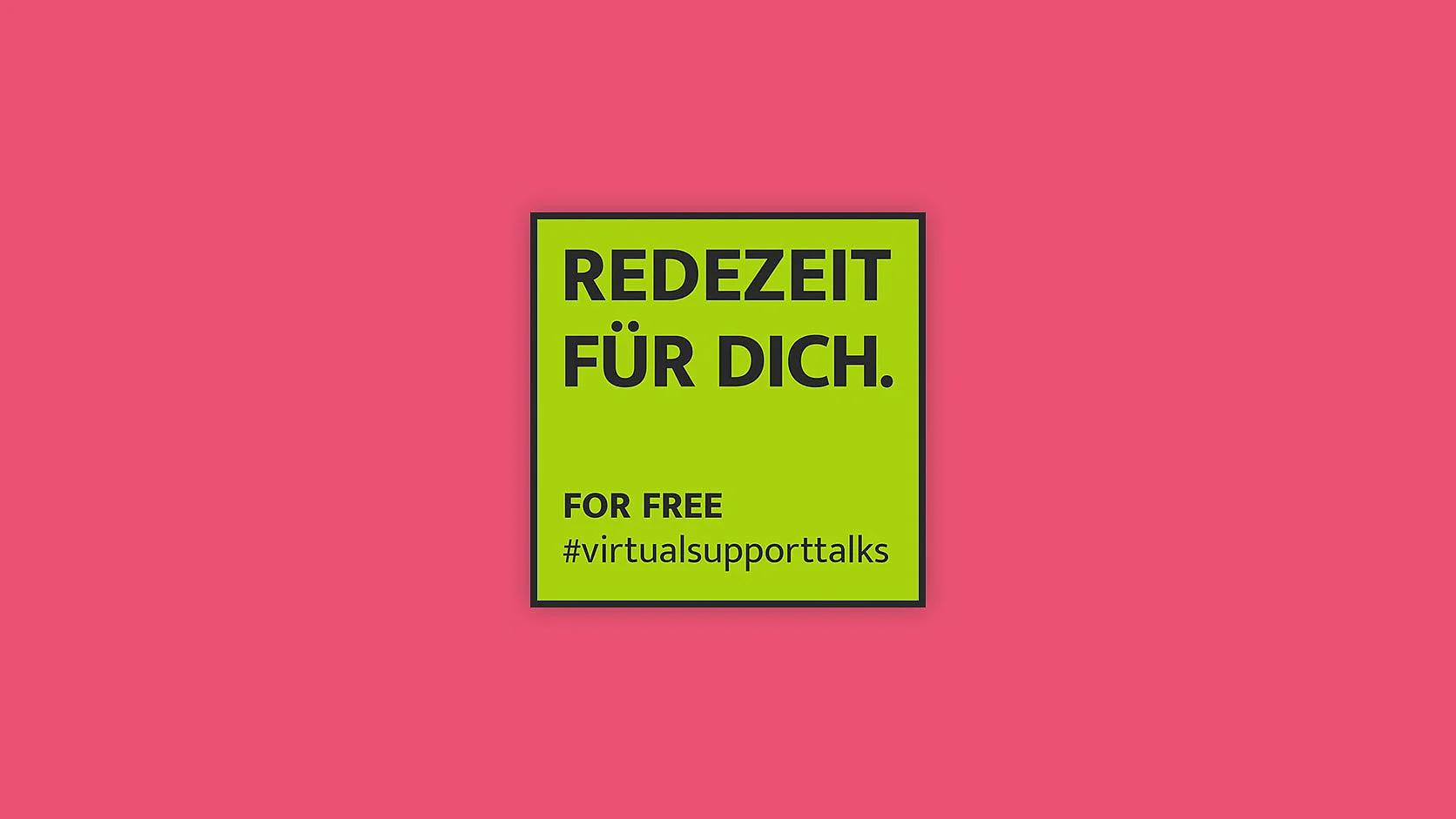 Grafik mit dem Text Redezeit für dich auf pinkfarbenem Hintergrund.